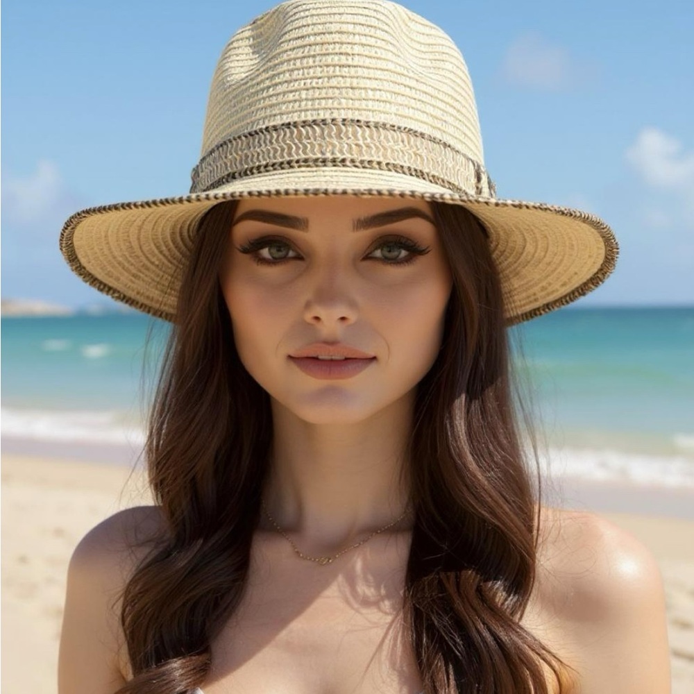 Calvin Klein Stylish Straw Fedora Hat